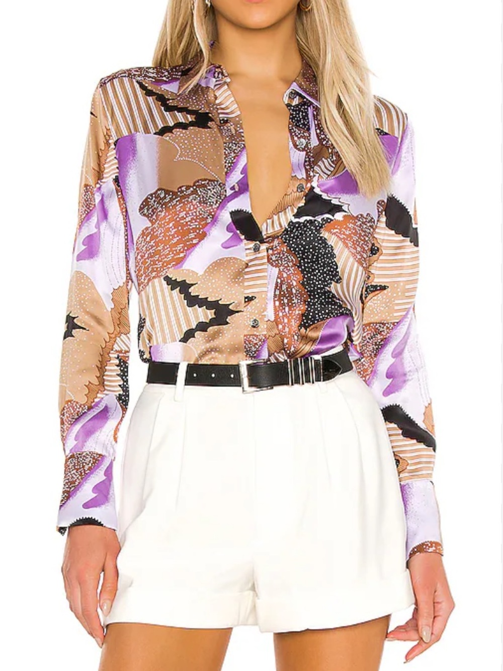 Equipment Sedienne Silk Blouse Hyacinth Multicolour Size Small